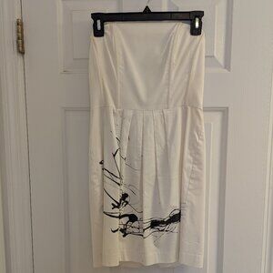 White Abstract Cocktail Dress